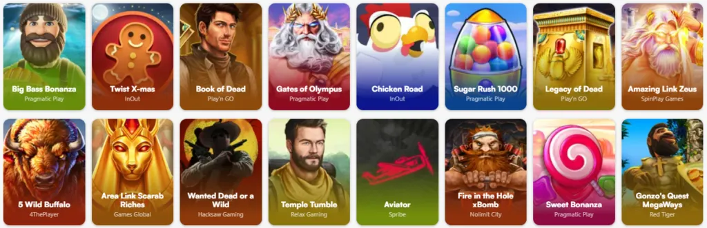 Topspellen bij InstaSpin Casino